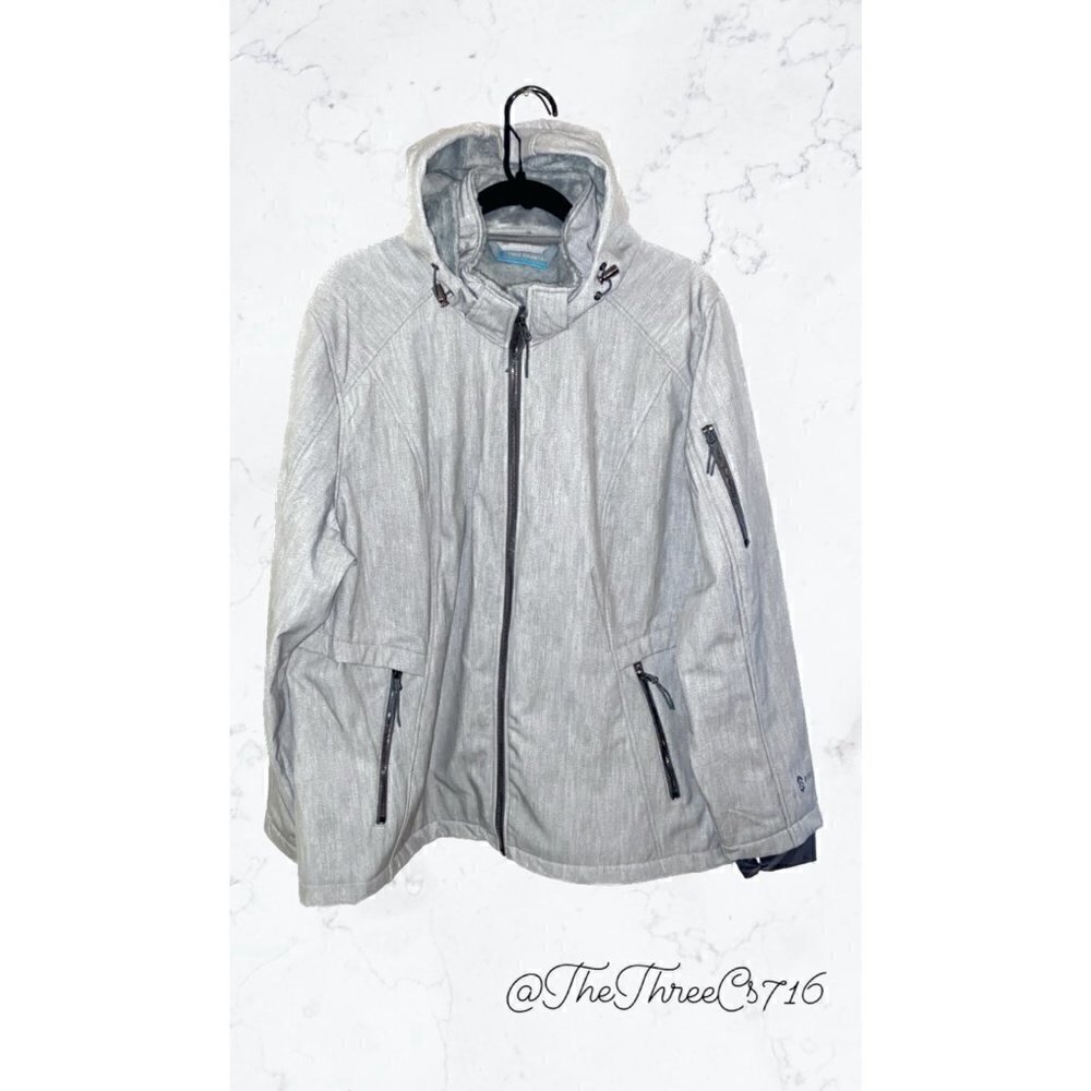 Free Country Grey Womens Zip Jacket With Hood 1XL(5) , 2X (1) &3XL(2) NWT
